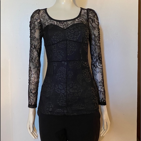 Juicy Girl Black Lace Top - Picture 2 of 11